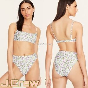 J.Crew Scoopneck Top & High Rise Bikini Bottom in Cloud Meadow Floral Print Set